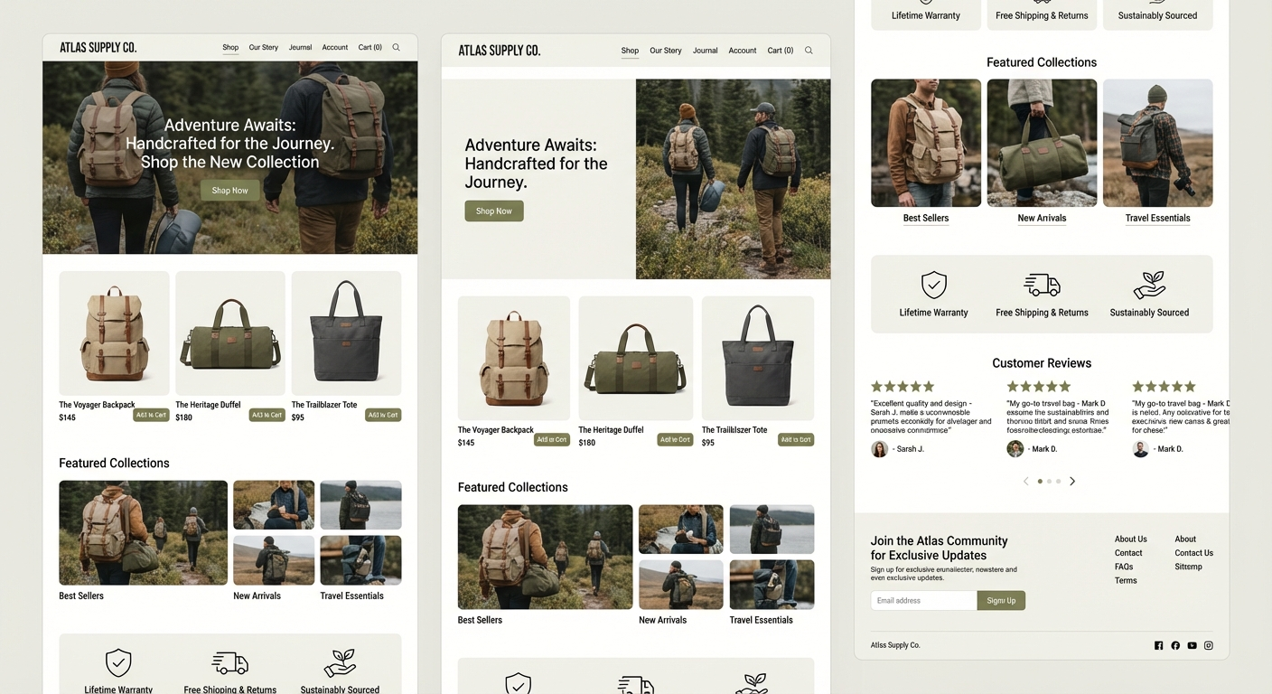Ecommerce Launch — an example storefront website built with LightningWeb, with product grid and Stripe checkout